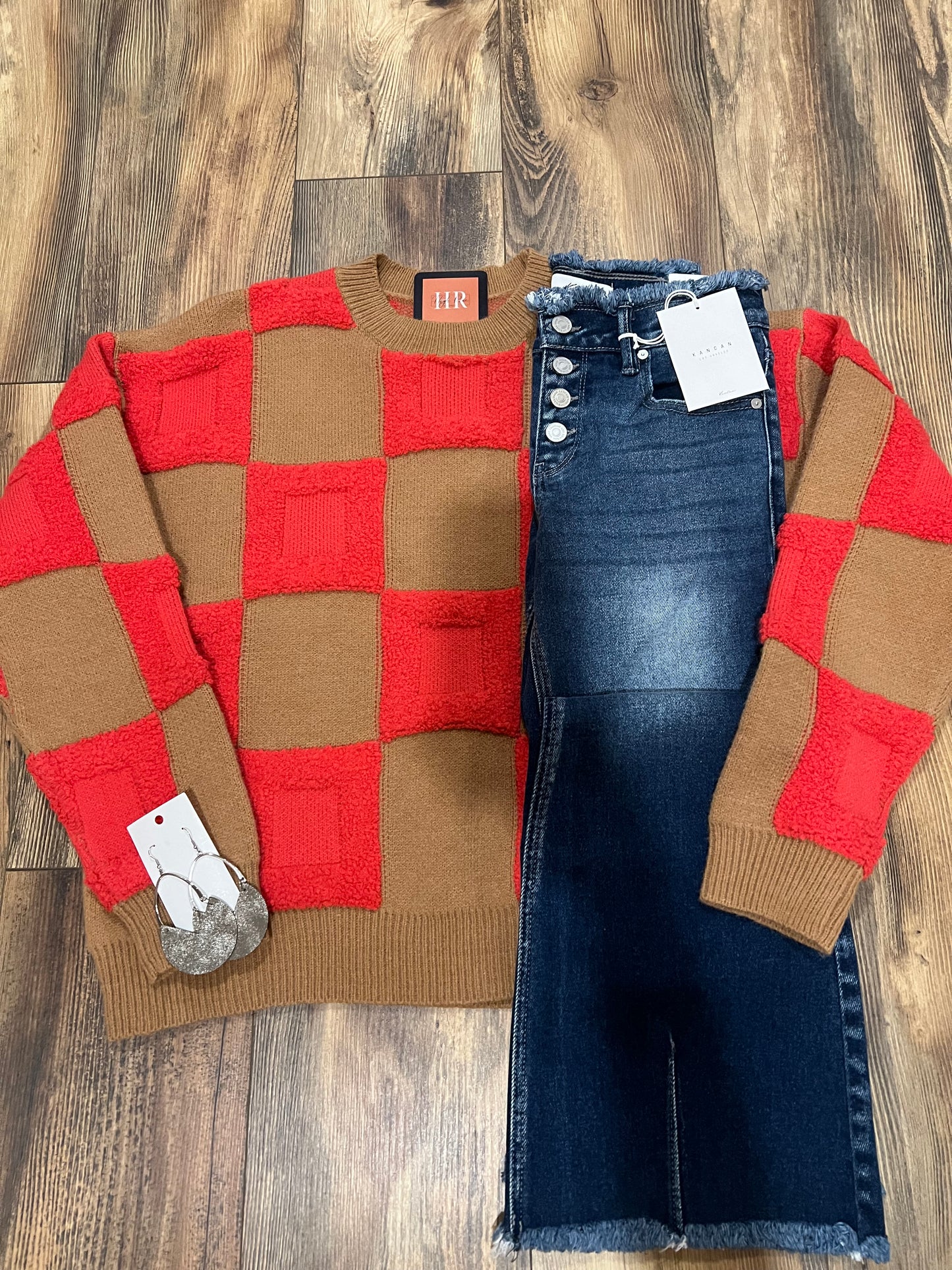 Holly Chunky Checkered Sweater