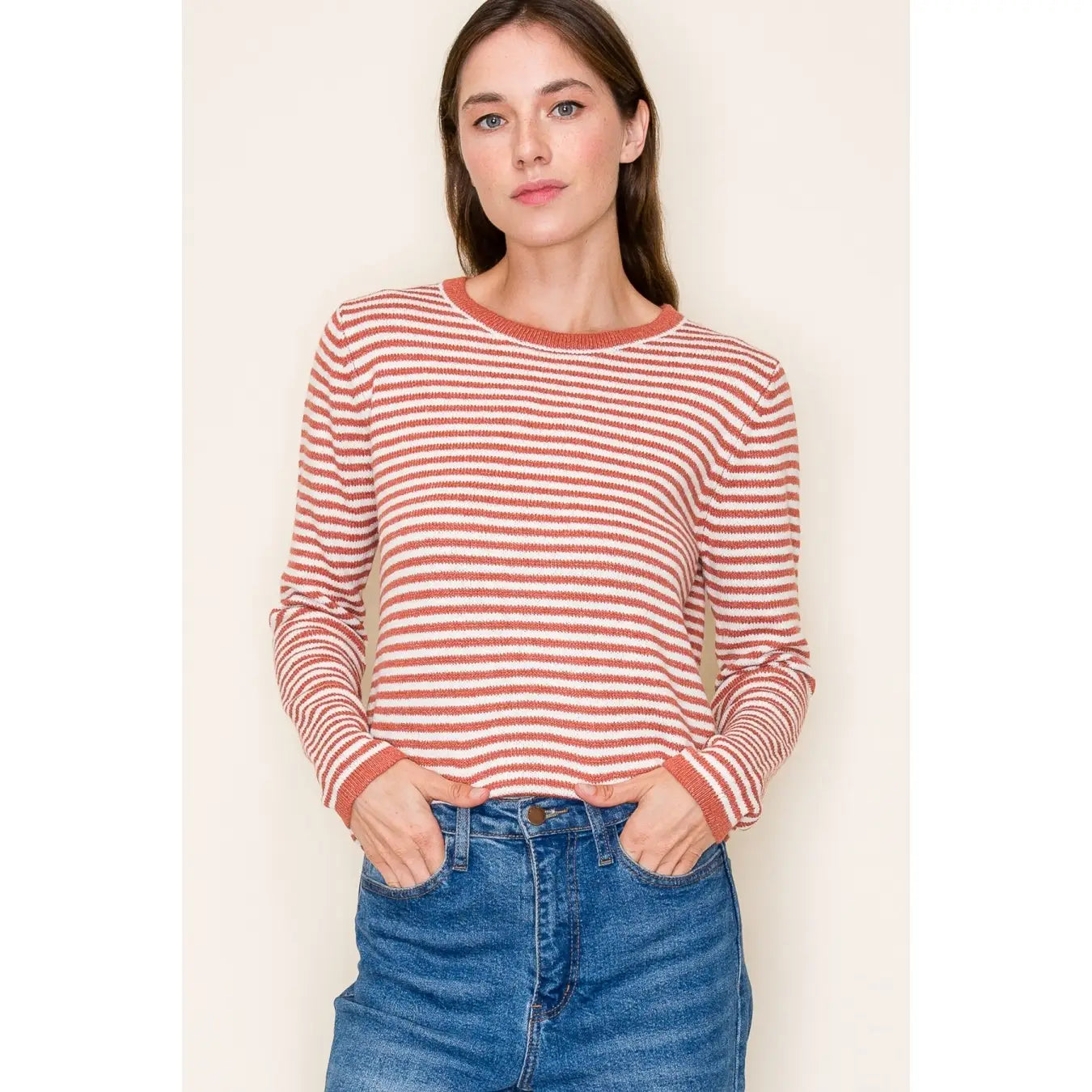 Marlow Striped Rust Sweater