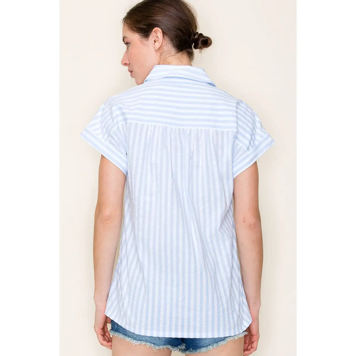 MING SEERSUCKER STRIPED SHIRT