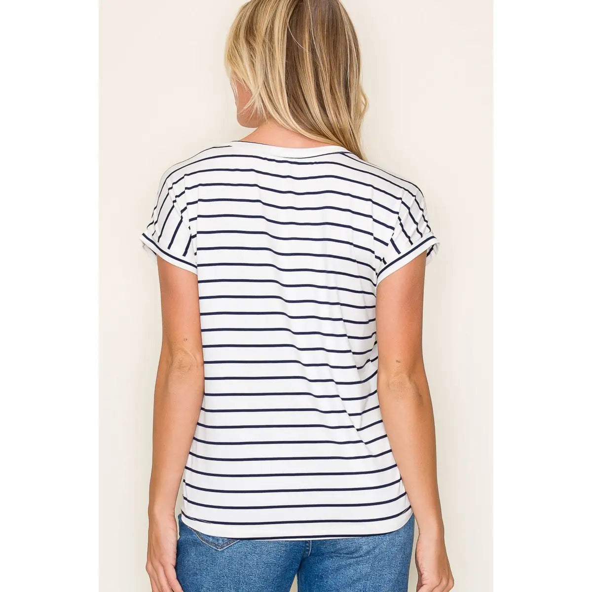 Vinny V Neck Stripe Top