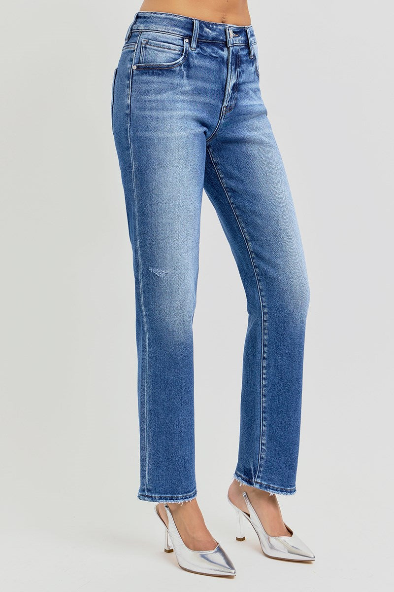 MINDY MID RISE ANKLE TAPERED JEANS