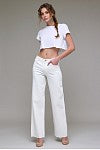Presley Pearl White Mid Rise Dad Jean
