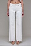 Presley Pearl White Mid Rise Dad Jean