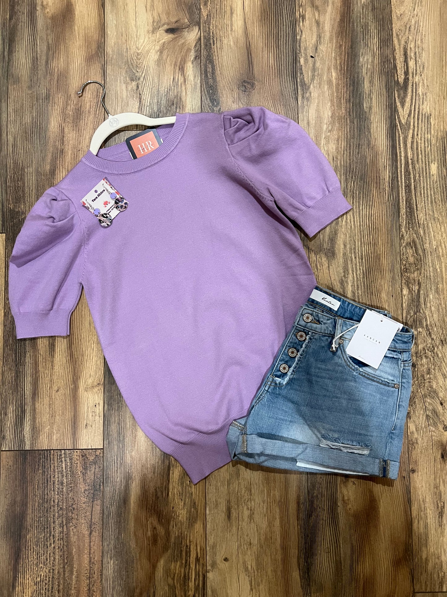 PEDRA PUFF SHORT SLEEVE SWEATER TOP