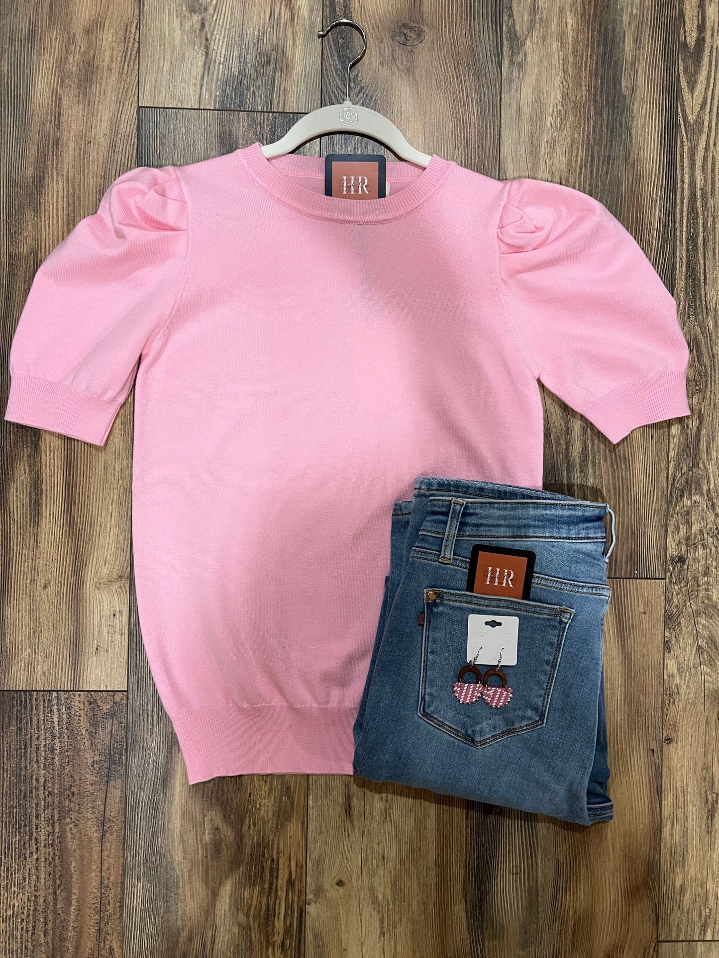 PENNY PUFF SHORT SLEEVE SWEATER TOP