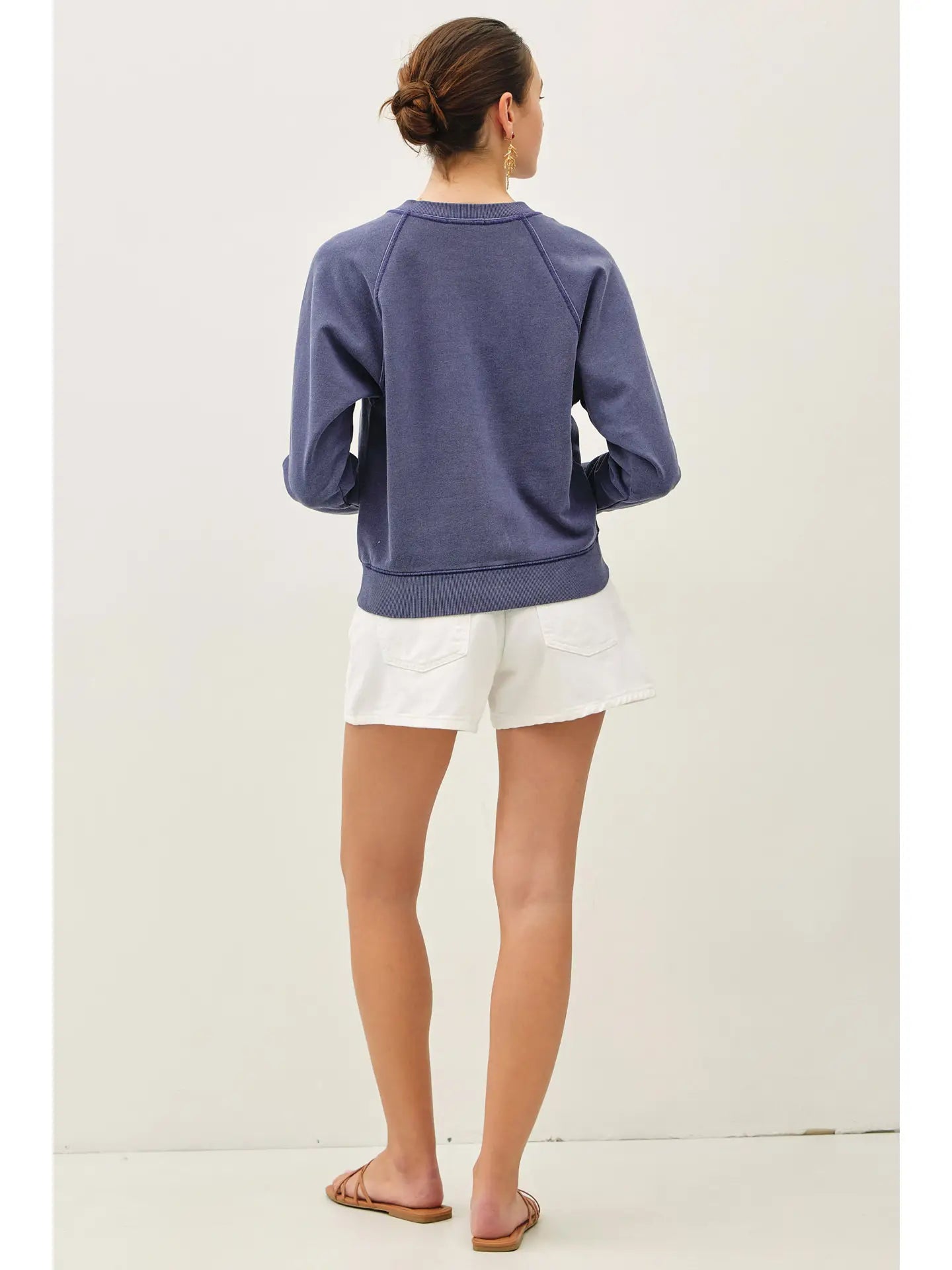 Kit Garment Washed Raglan Sleeve Cardigan