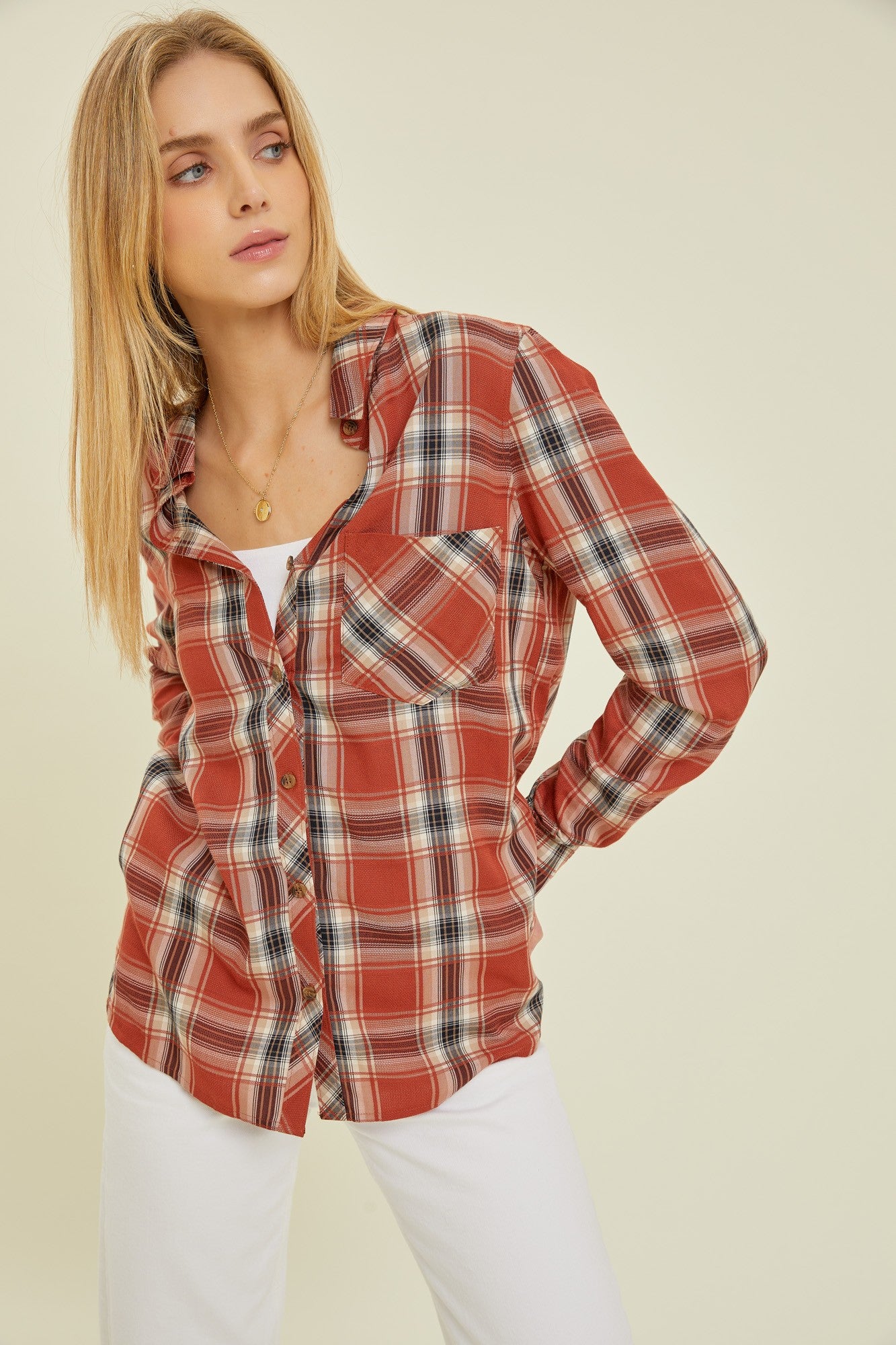 CHARLOTTE FLANNEL BUTTON DOWN