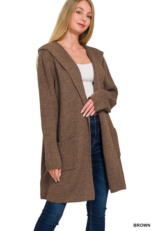 SALIOR HOODED OPEN FRONT SWEATER CARDIGAN (TWO) COLORS