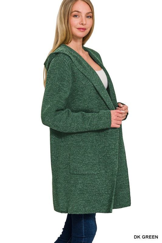 SALIOR HOODED OPEN FRONT SWEATER CARDIGAN (TWO) COLORS