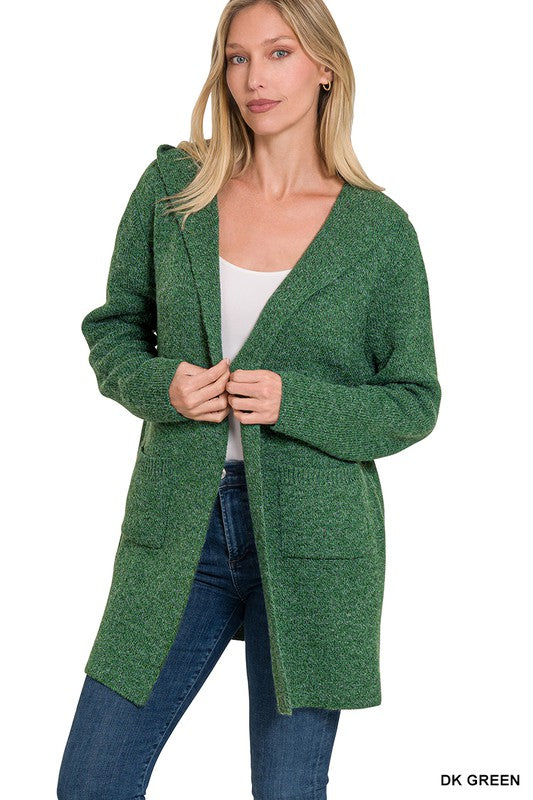 SALIOR HOODED OPEN FRONT SWEATER CARDIGAN (TWO) COLORS