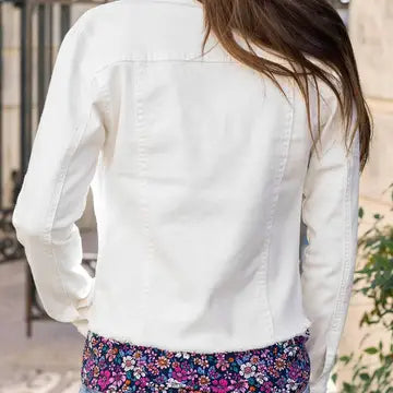 Alayna Soft Wash Denim Jacket in White