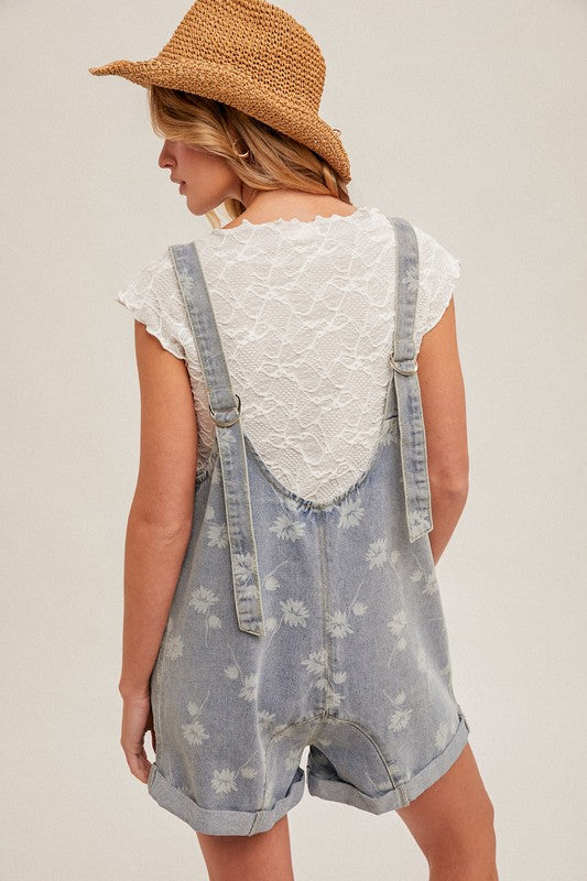 Flower Power Denim Shortall