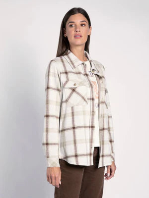 Weston Brown/Taupe Plaid Shacket