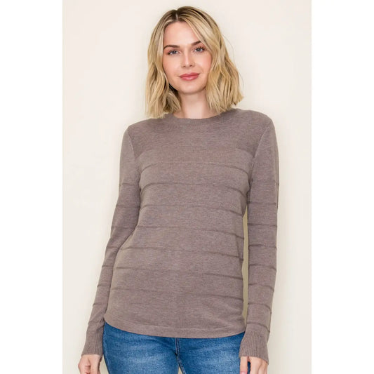 Mocha Pintuck Sweater