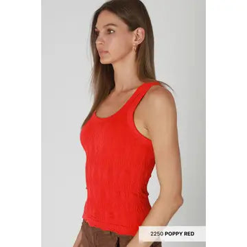 Reversible Lace Textured Tank Top (4) Colors
