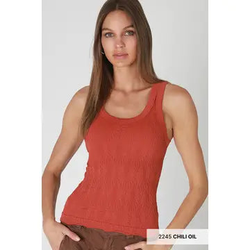 Reversible Lace Textured Tank Top (4) Colors