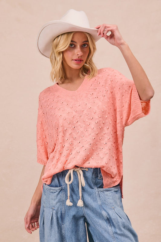Dots Texture Summer Lightweight Sweater Top