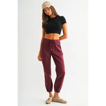 Wine High Rise Jogger Micah