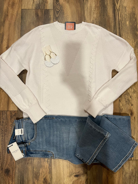 Serenity Crisp White Sweater