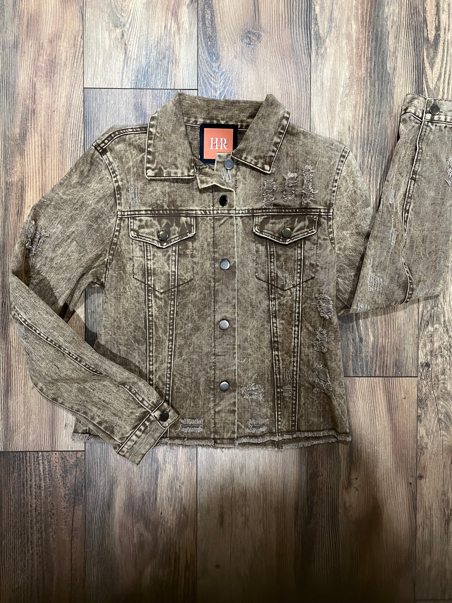 Denim Distressed Brown Jacket