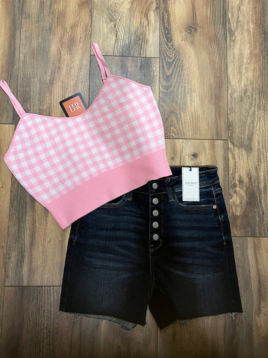 Lily Pink Gingham Cami