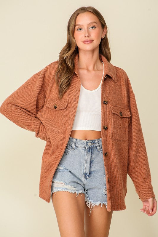 Rusty Button Down Shacket