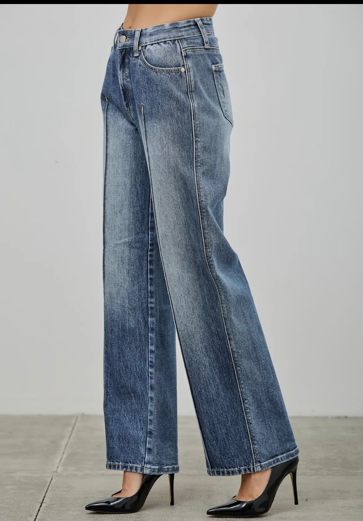Mid Rise Pintuck Denim Saige