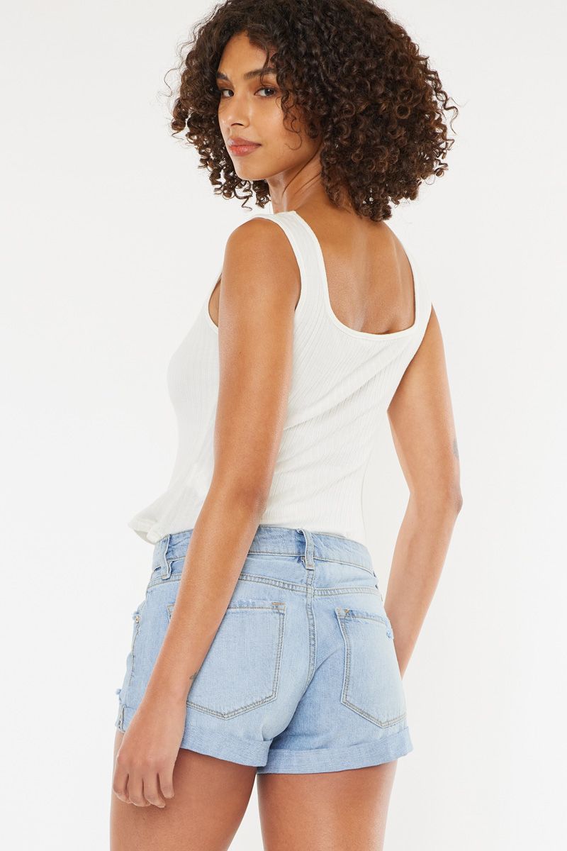 ZAHARRA LOW RISE DOUBLE FOLD HEM SHORTS